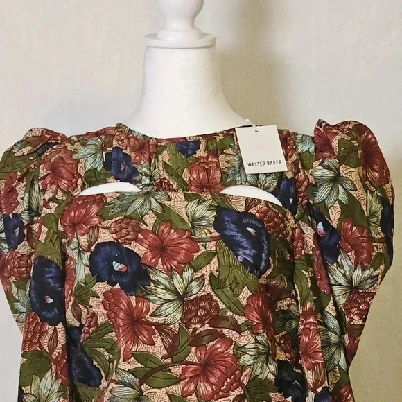 NWT Walter Baker Royal Garden Verlee Ruched Mini Dress Size 0 - Picture 2 of 14